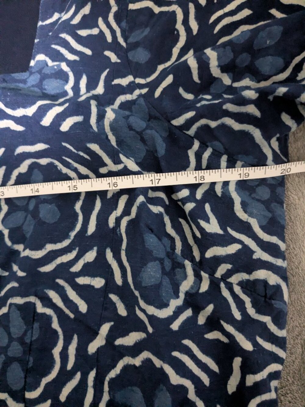Indophilia Indigo Cotton Midi Dress with pockets - Picture 7 of 9